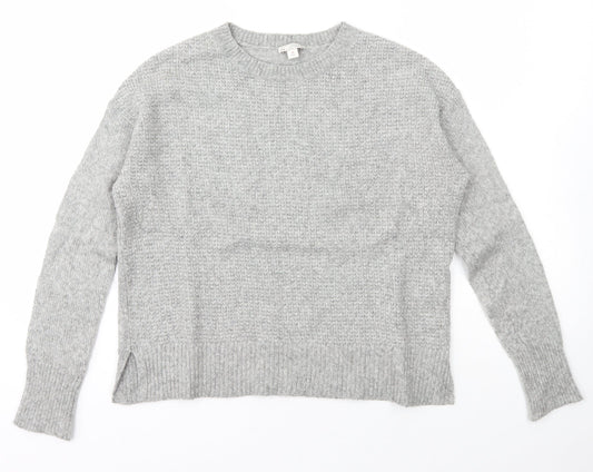 Gap Womens Grey Crew Neck  Nylon Pullover Jumper Size S