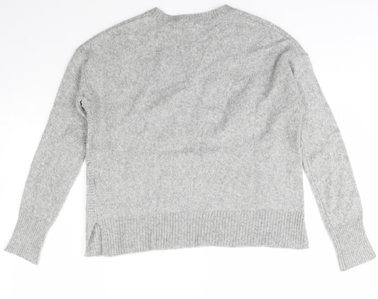 Gap Womens Grey Crew Neck  Nylon Pullover Jumper Size S