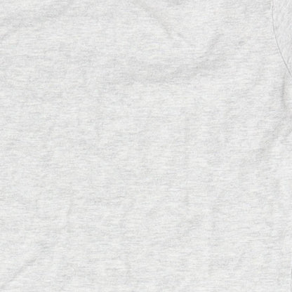 George Boys Grey  Cotton Basic T-Shirt Size 12 Months Crew Neck Snap