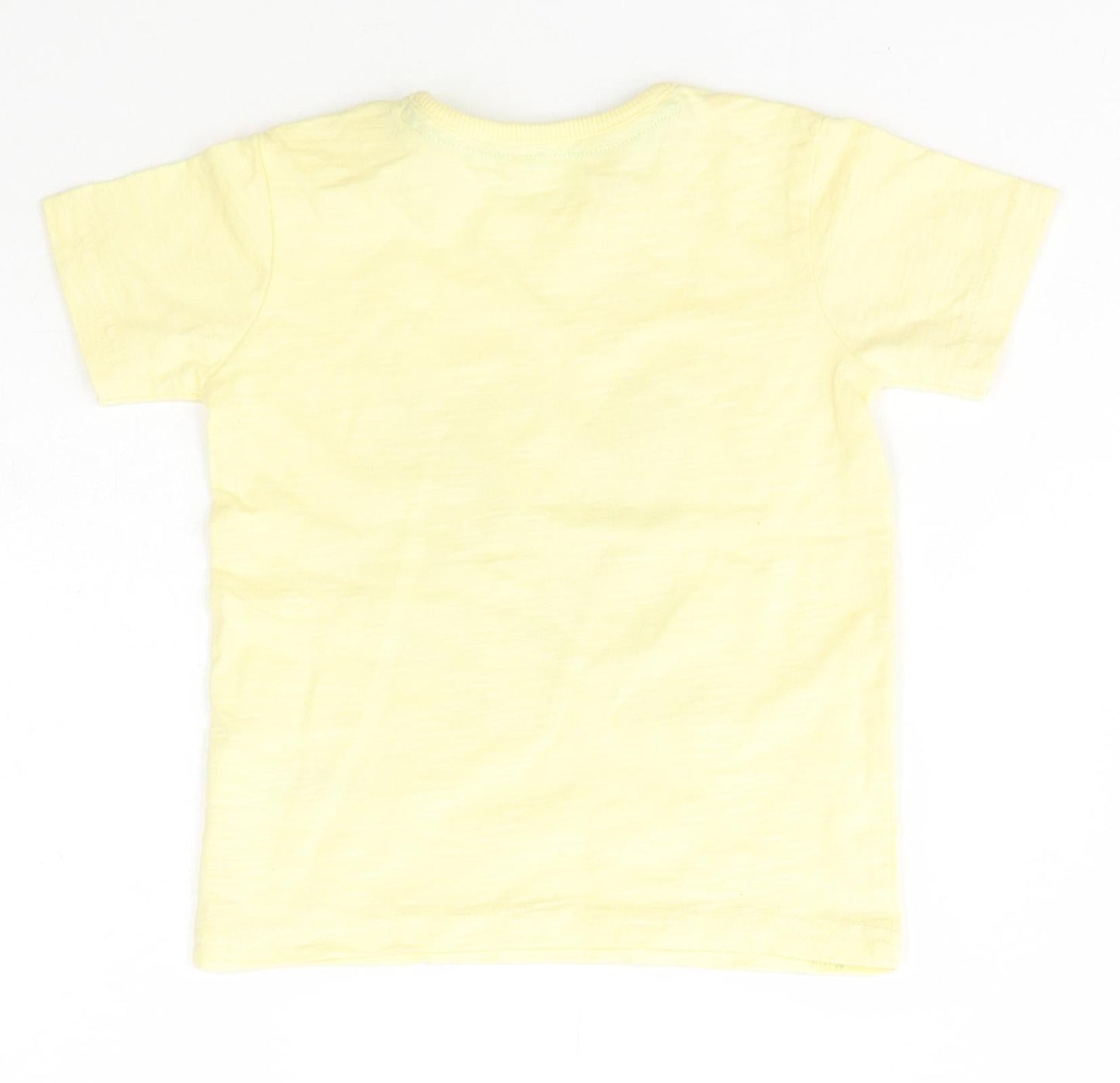 George Boys Yellow  Cotton Basic T-Shirt Size 12 Months Crew Neck Snap - Mickey Mouse Disney