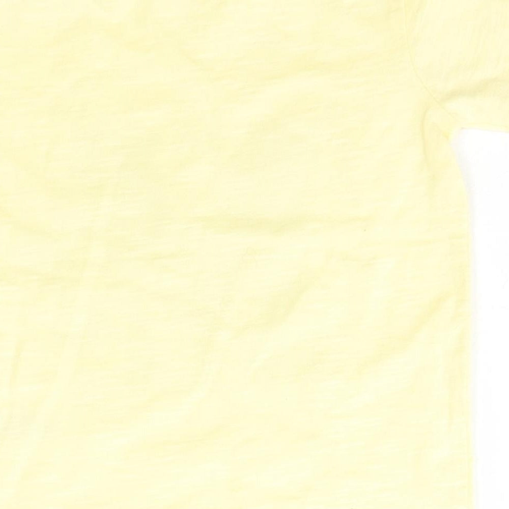 George Boys Yellow  Cotton Basic T-Shirt Size 12 Months Crew Neck Snap - Mickey Mouse Disney