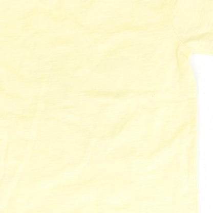 George Boys Yellow  Cotton Basic T-Shirt Size 12 Months Crew Neck Snap - Mickey Mouse Disney