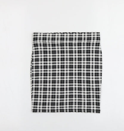 New Look Girls Black Plaid Cotton A-Line Skirt Size 10-11 Years  Regular