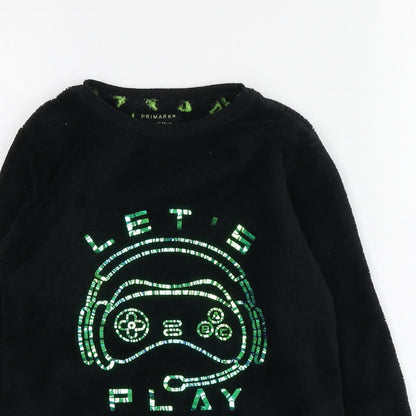 Primark Boys Black Geometric 100% Polyester Pullover Sweatshirt Size 7-8 Years