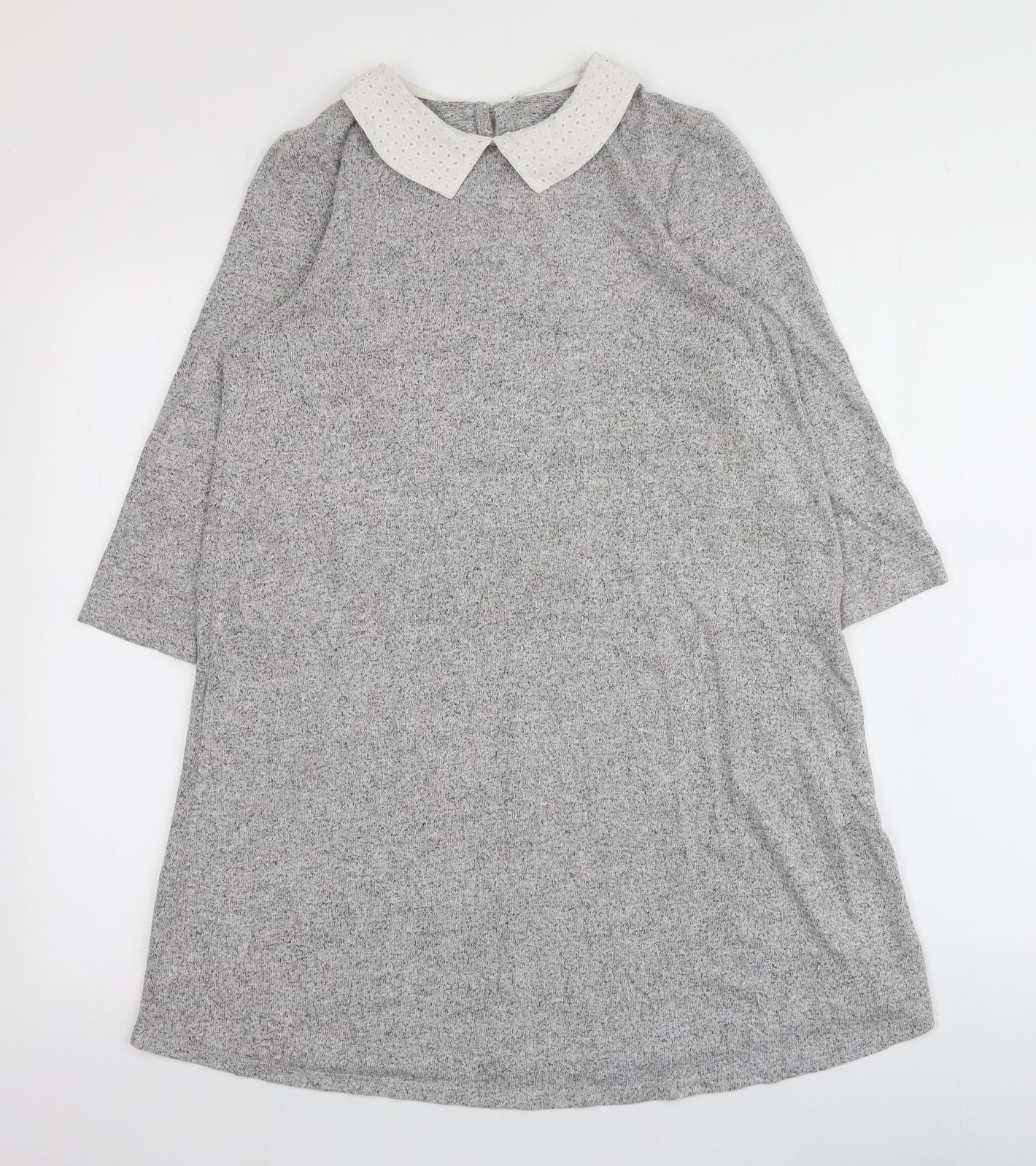 TU Womens Grey  Viscose Jumper Dress  Size 8  Round Neck