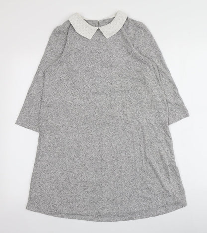 TU Womens Grey  Viscose Jumper Dress  Size 8  Round Neck