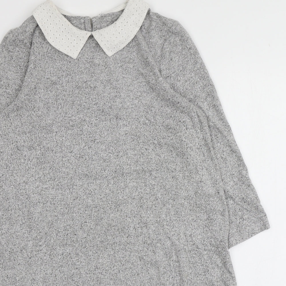 TU Womens Grey  Viscose Jumper Dress  Size 8  Round Neck