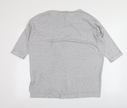 New Look Womens Grey  Polyester Basic Blouse Size S Round Neck