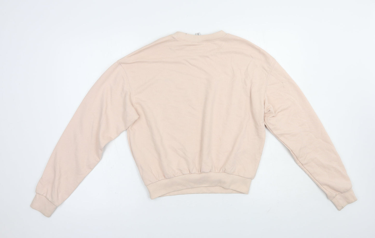 H&M Womens Pink  Cotton Pullover Sweatshirt Size S  Pullover - Smile