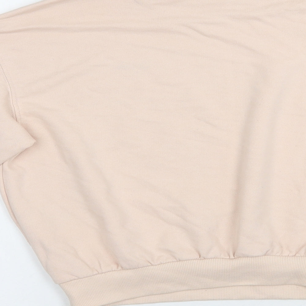 H&M Womens Pink  Cotton Pullover Sweatshirt Size S  Pullover - Smile