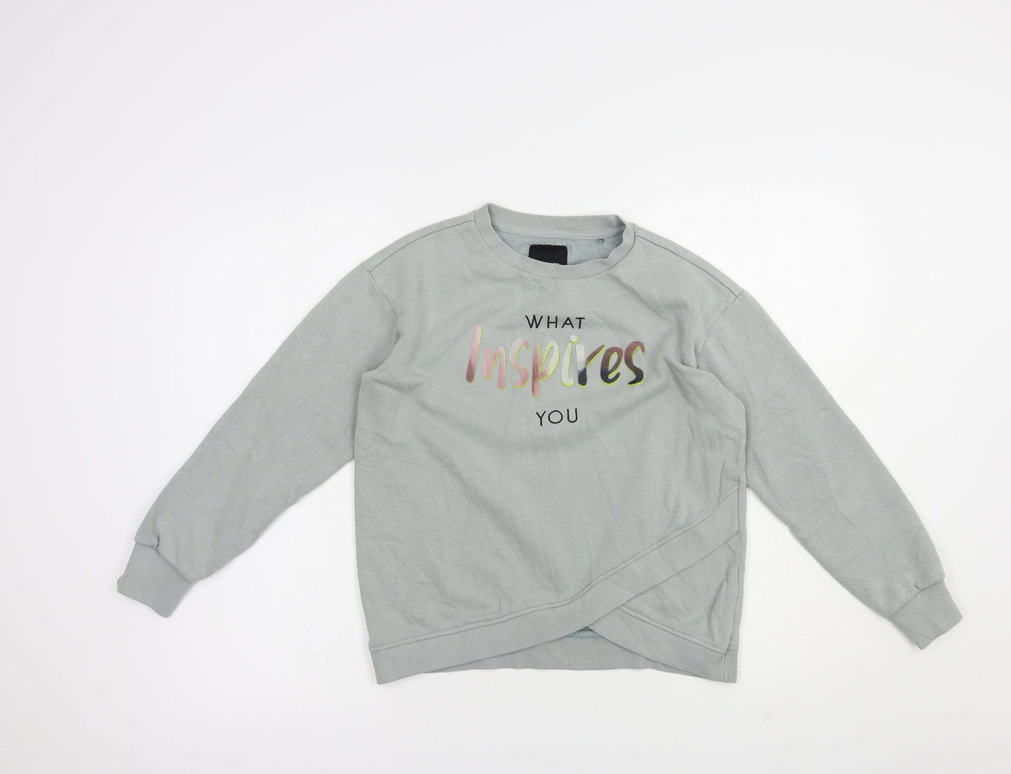 RESERVED Girls Green  Cotton Pullover Sweatshirt Size 11-12 Years  Pullover