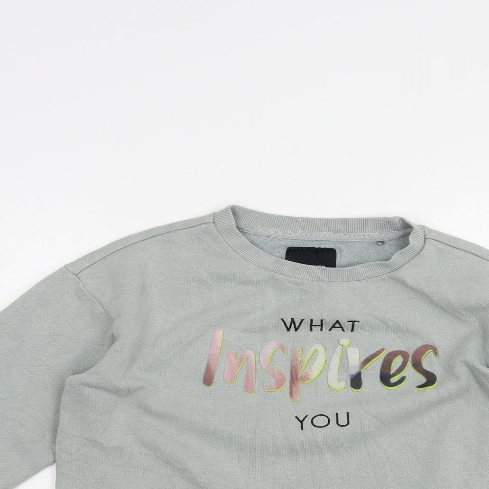RESERVED Girls Green  Cotton Pullover Sweatshirt Size 11-12 Years  Pullover