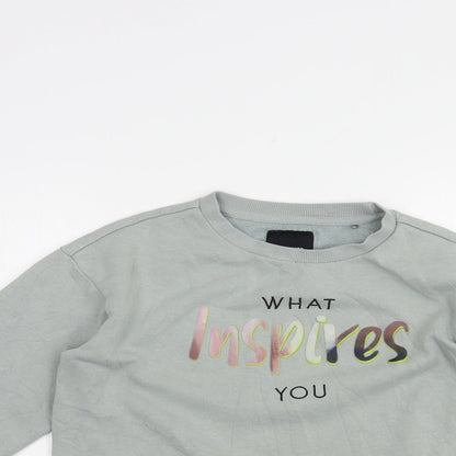 RESERVED Girls Green  Cotton Pullover Sweatshirt Size 11-12 Years  Pullover