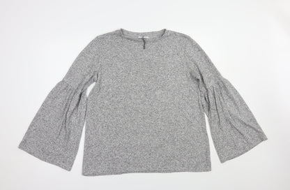 Zara Womens Grey  Viscose Pullover Sweatshirt Size L  Pullover