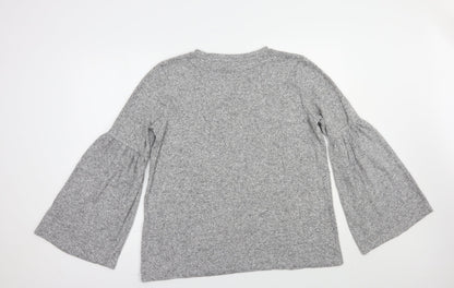 Zara Womens Grey  Viscose Pullover Sweatshirt Size L  Pullover