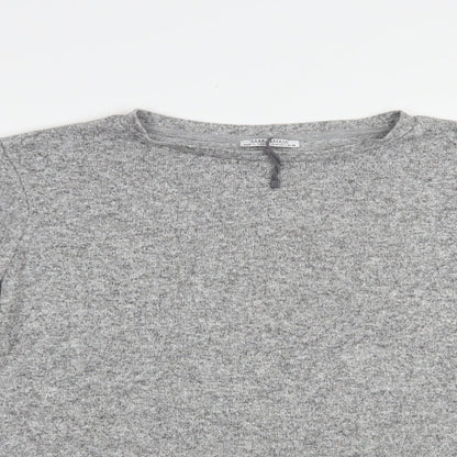 Zara Womens Grey  Viscose Pullover Sweatshirt Size L  Pullover
