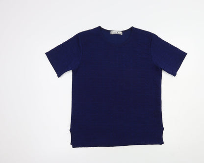 Womens UK Size M Pure & Natural Blue Basic Blouse