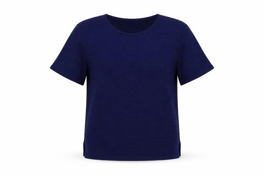 Womens UK Size M Pure & Natural Blue Basic Blouse