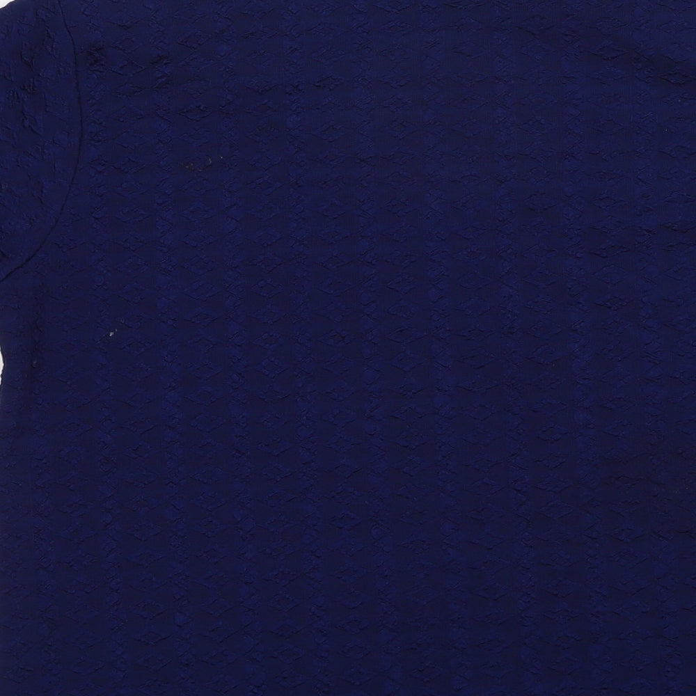 Womens UK Size M Pure & Natural Blue Basic Blouse