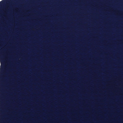 Womens UK Size M Pure & Natural Blue Basic Blouse
