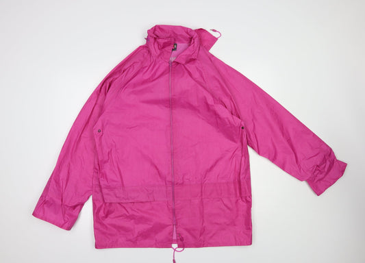 Alpine Trek Womens Pink   Rain Coat Jacket Size L  Zip
