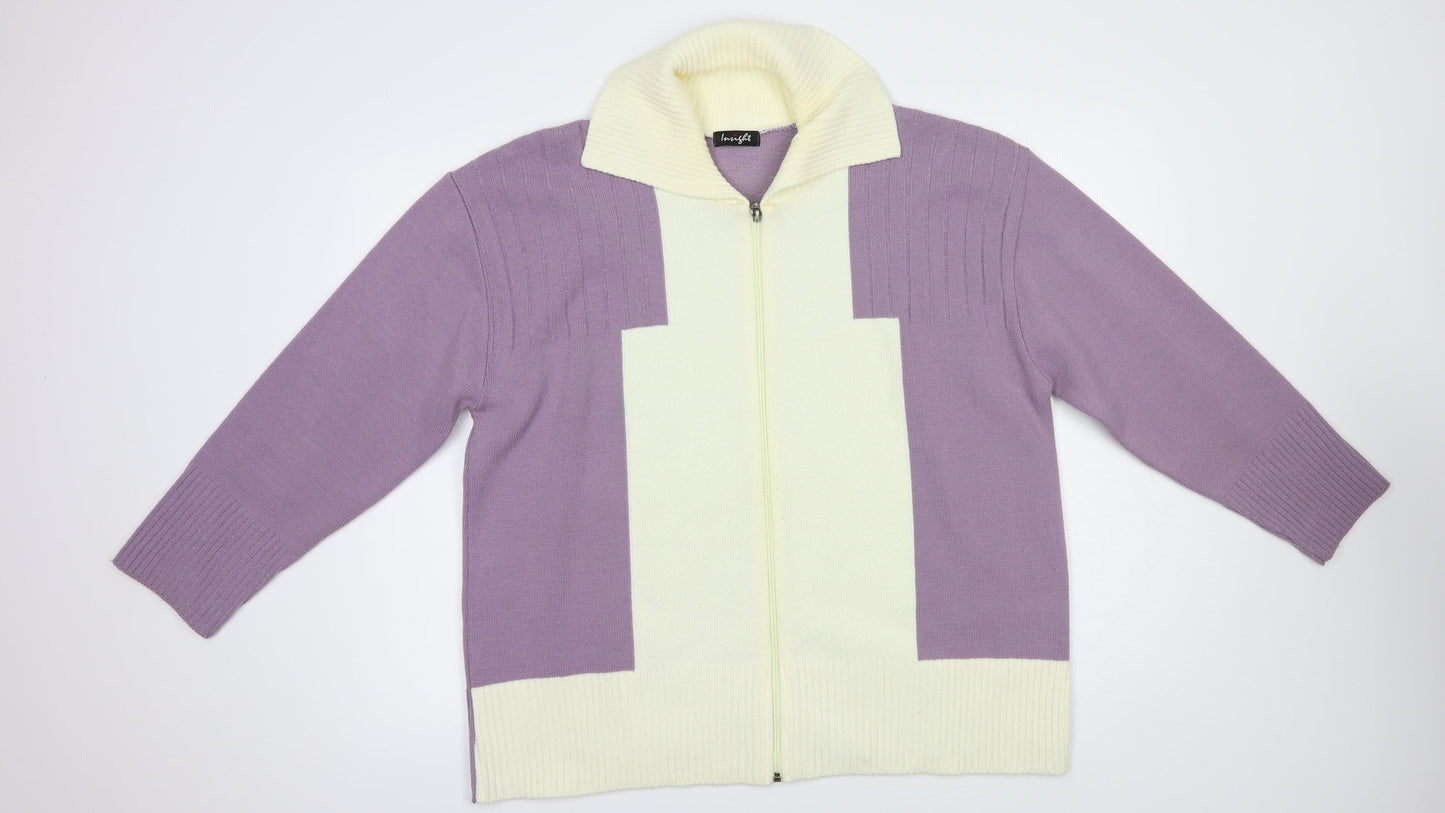 Womens UK Size L Insight Purple Full Zip Jumper
