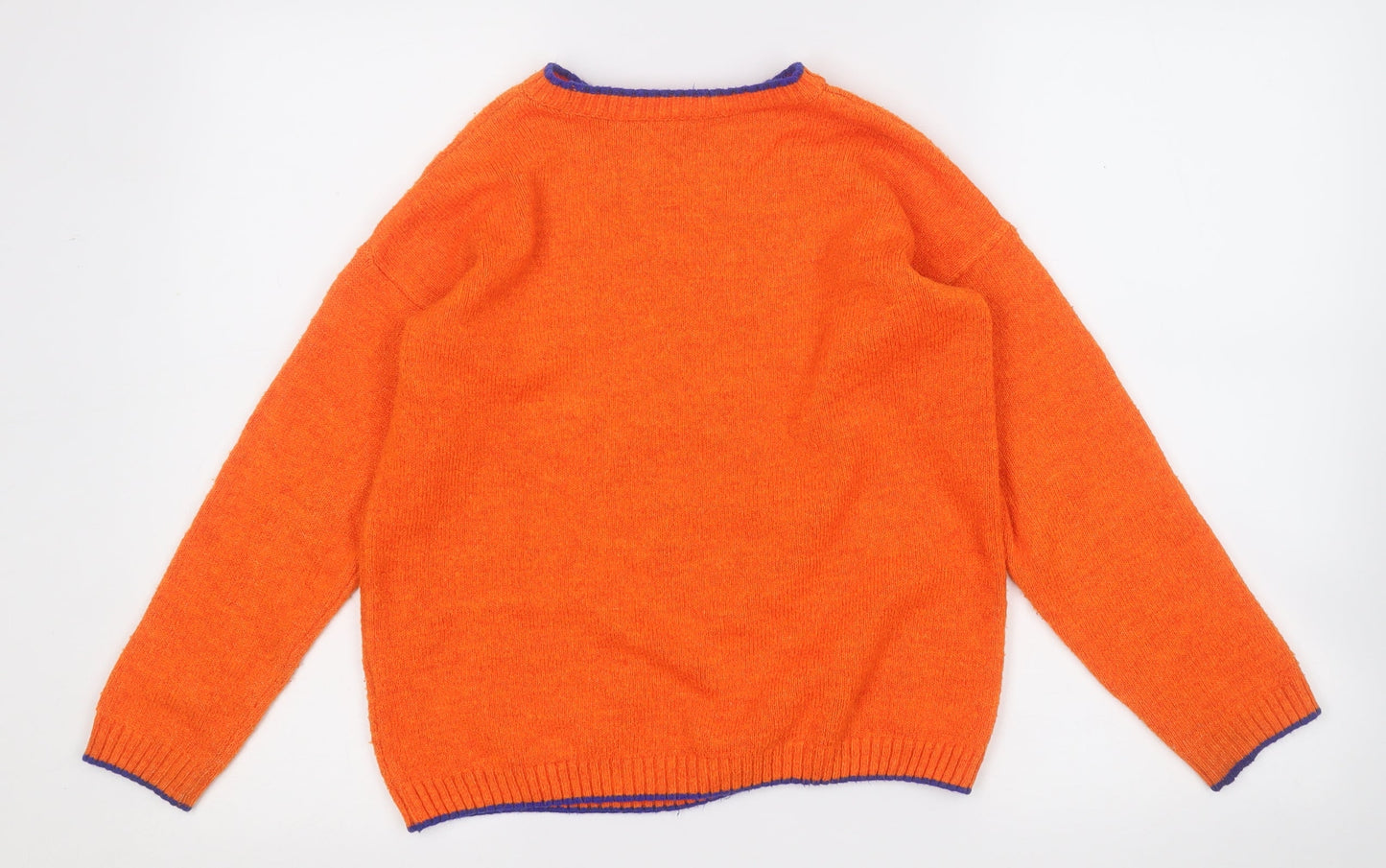 M&Co Girls Orange Round Neck  Acrylic Pullover Jumper Size 9-10 Years   - Live Your Dream,