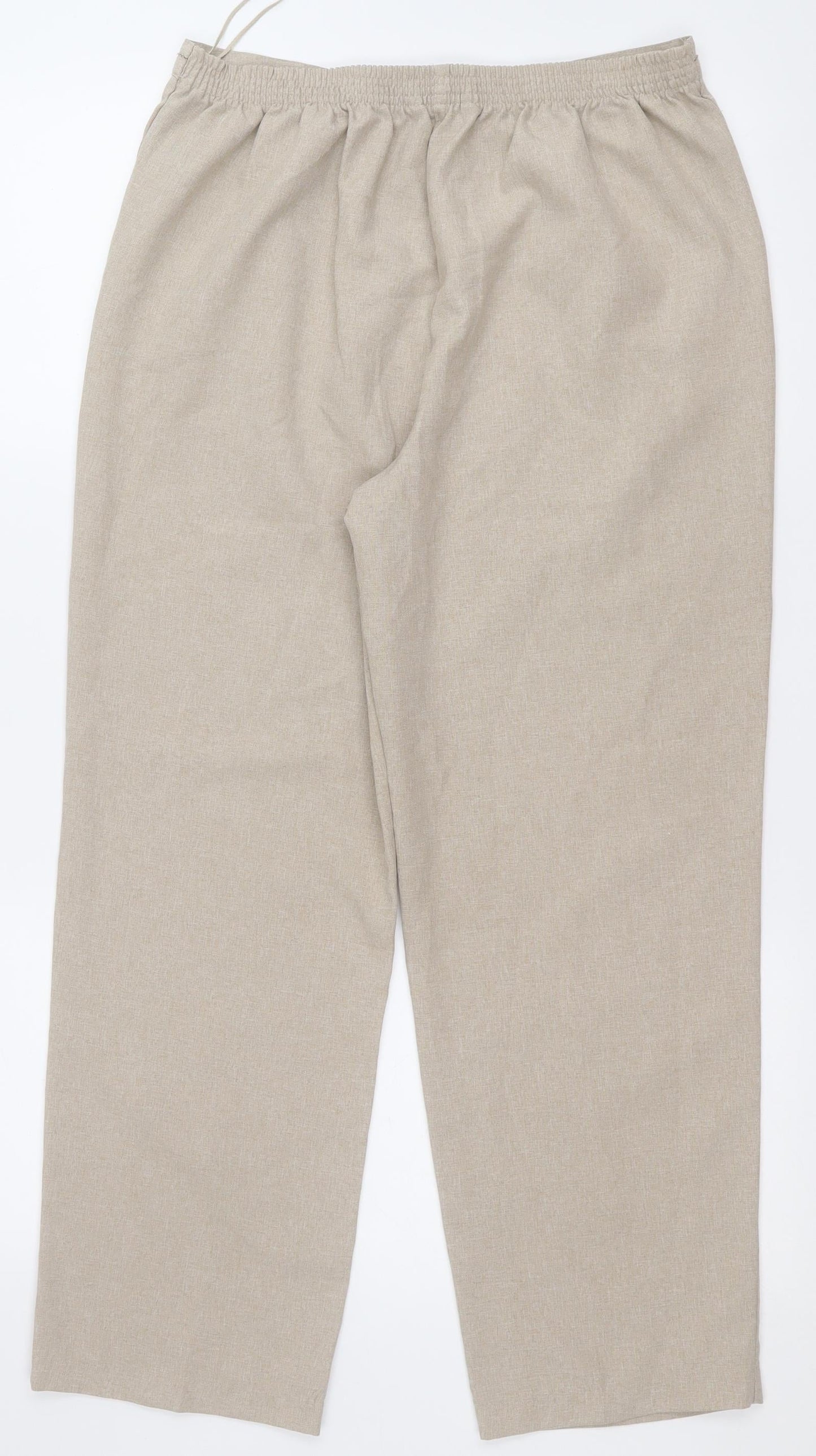BM Womens Beige  Polyester Capri Trousers Size 12 L26 in Regular