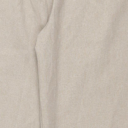 BM Womens Beige  Polyester Capri Trousers Size 12 L26 in Regular