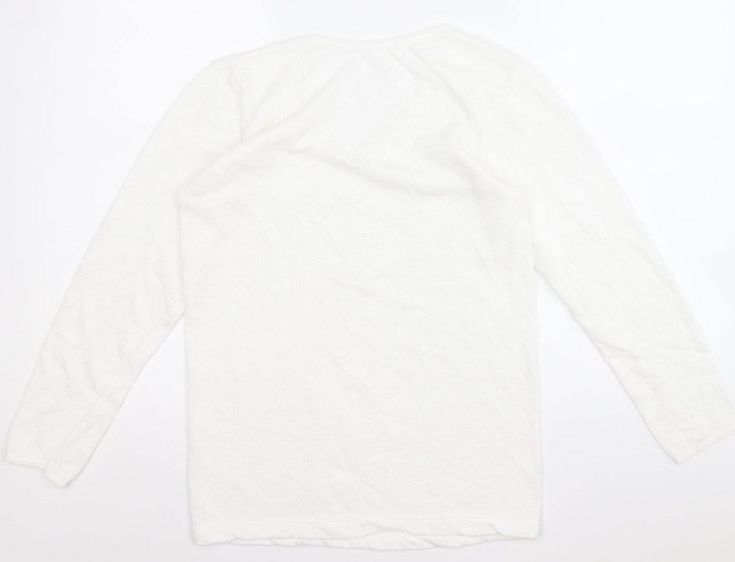 Womens UK Size M Preworn White Pullover Jumper