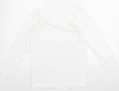 Womens UK Size M Preworn White Pullover Jumper