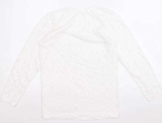Womens UK Size M Preworn White Pullover Jumper