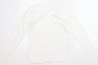 Womens UK Size M Preworn White Pullover Jumper