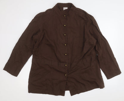 Casual Comfort Womens Brown  Cotton Shirt Dress  Size L  Round Neck