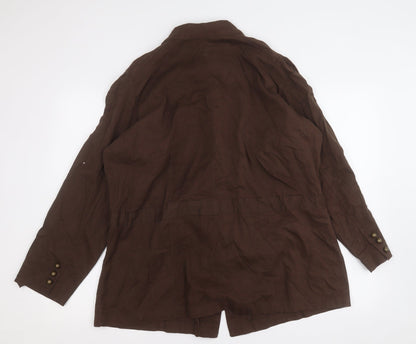Casual Comfort Womens Brown  Cotton Shirt Dress  Size L  Round Neck