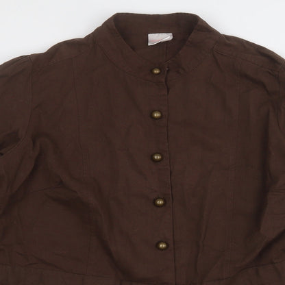 Casual Comfort Womens Brown  Cotton Shirt Dress  Size L  Round Neck