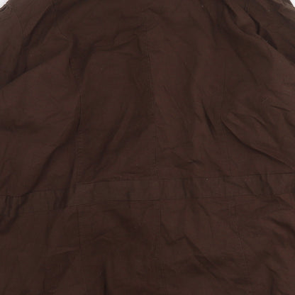 Casual Comfort Womens Brown  Cotton Shirt Dress  Size L  Round Neck