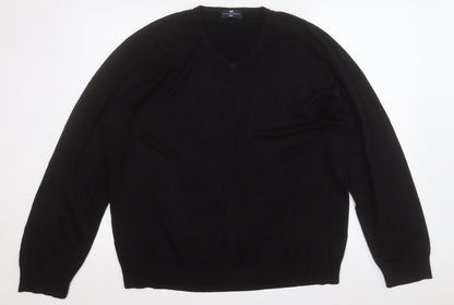 Blue Harbour Mens Black Round Neck  Acrylic Pullover Jumper Size 2XL