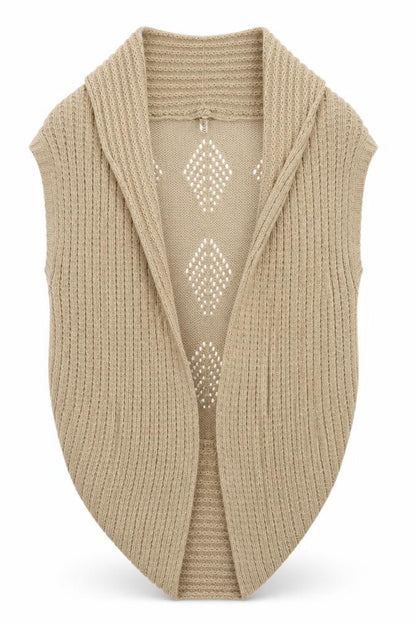 Womens UK Size 12 Ribbon Brown Cape Jumper