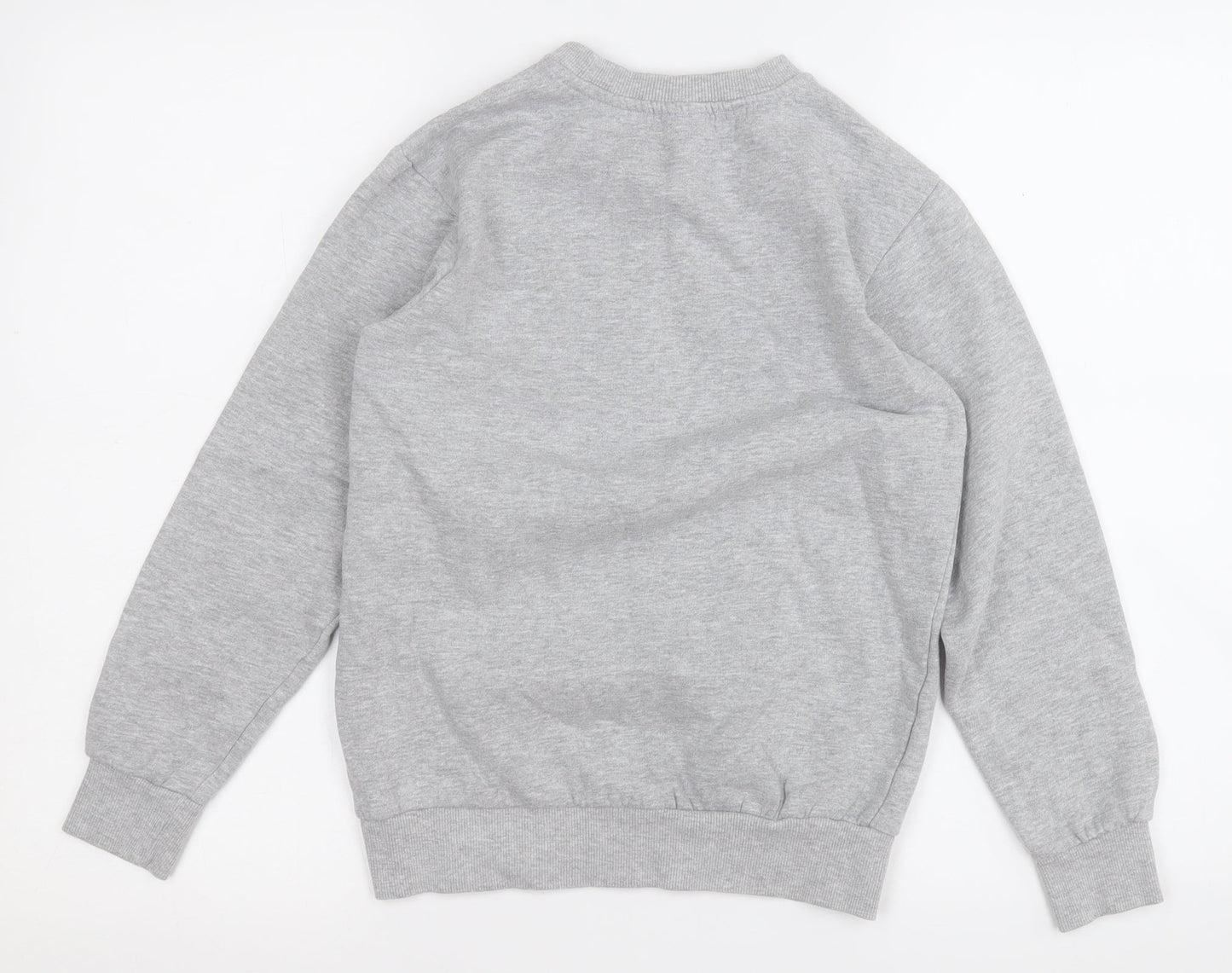 Disney Girls Grey  Cotton Pullover Sweatshirt Size 10-11 Years   - Mickey Mouse Christmas