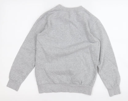 Disney Girls Grey  Cotton Pullover Sweatshirt Size 10-11 Years   - Mickey Mouse Christmas