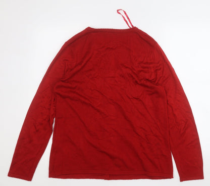 Womens UK Size M BM Red Pullover Jumper