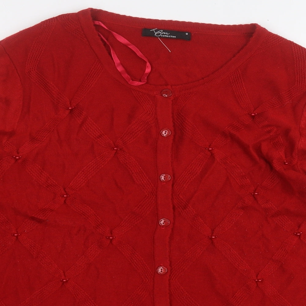 Womens UK Size M BM Red Pullover Jumper