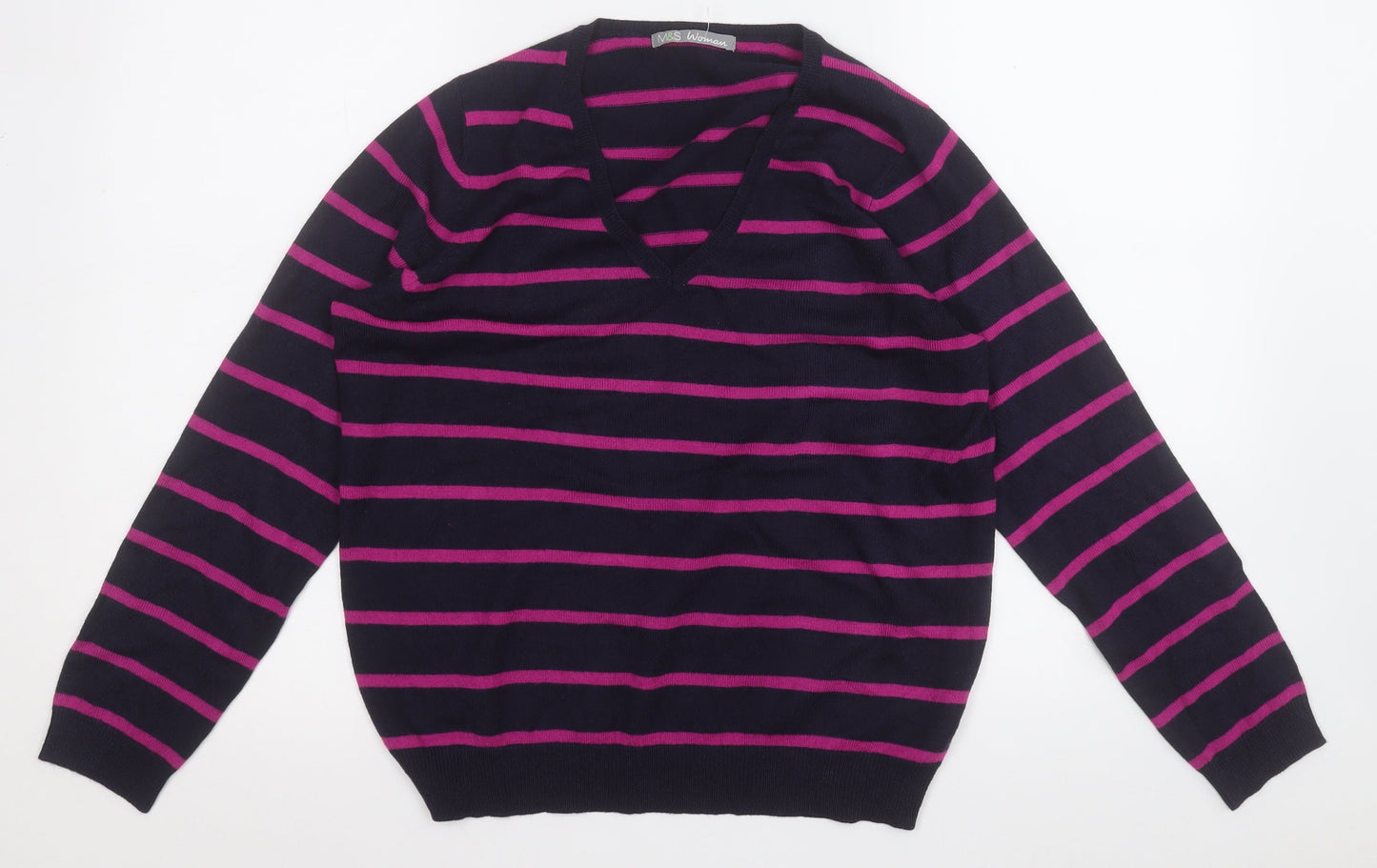 Womens UK Size 12 Marks and Spencer Purple Pullover Jumper