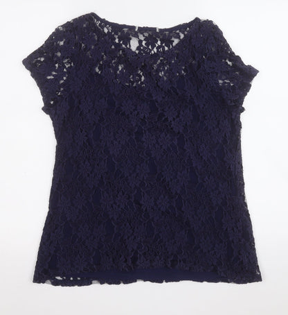 Womens UK Size 14 Preworn Blue Pullover Jumper