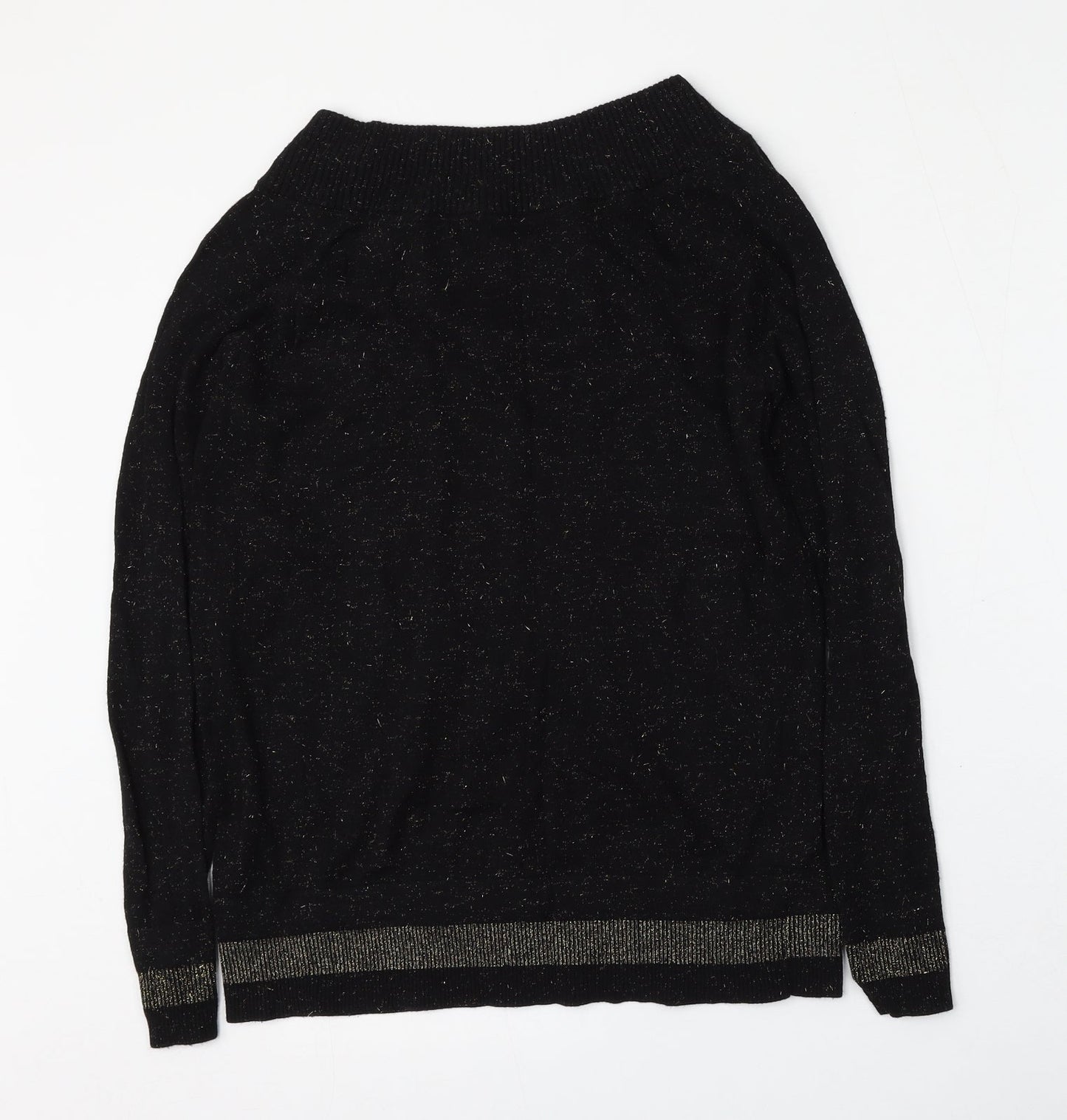 Bira Womens Black Mock Neck  Nylon Pullover Jumper Size 12