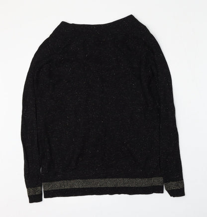 Bira Womens Black Mock Neck  Nylon Pullover Jumper Size 12