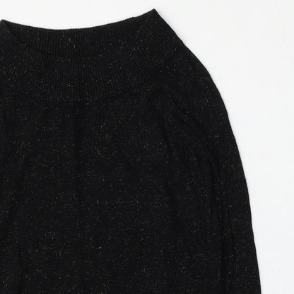 Bira Womens Black Mock Neck  Nylon Pullover Jumper Size 12
