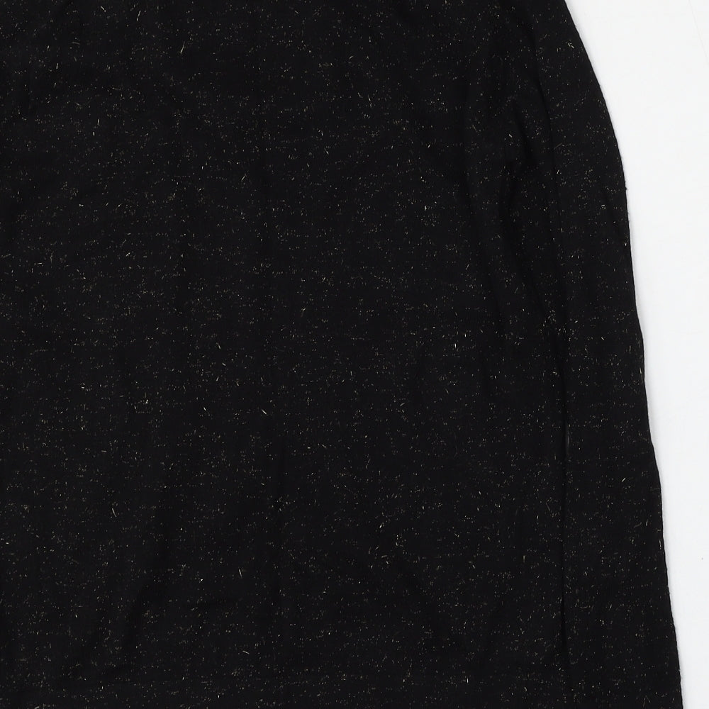 Bira Womens Black Mock Neck  Nylon Pullover Jumper Size 12