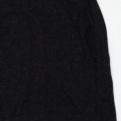 Bira Womens Black Mock Neck  Nylon Pullover Jumper Size 12